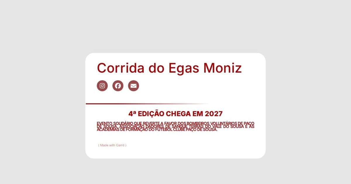 Corrida do Egas Moniz — imagem do organizador